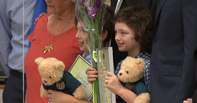 Jonathon and Cheyenne Porter were presented with bravery awards.