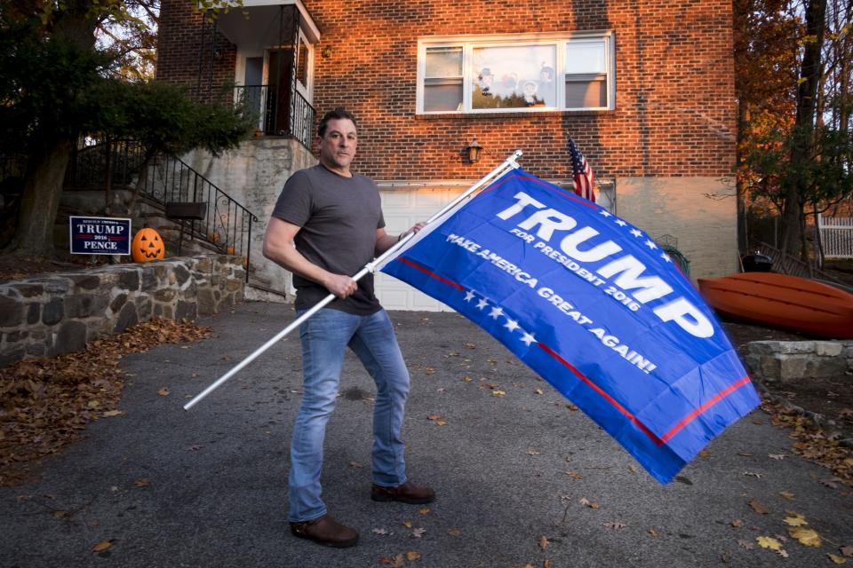 Trump supporter Chris Fresiello at his New York home on November 17, 2016. (David Scott Holloway for Yahoo News) 