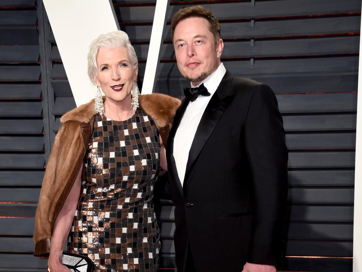 Maye Musk and Elon Musk