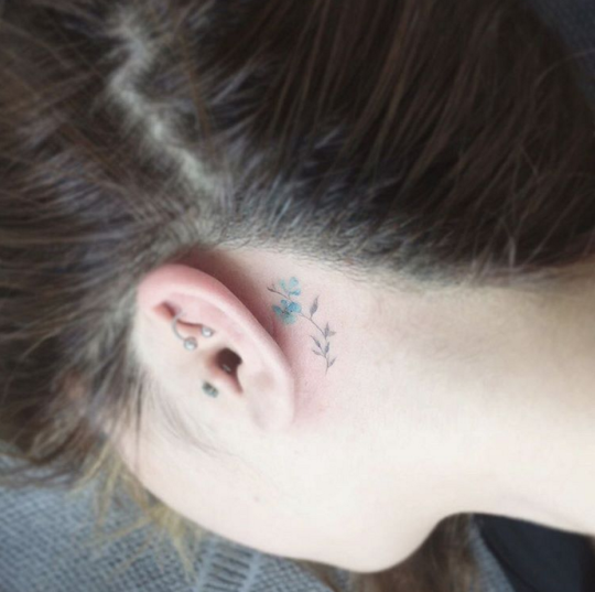 tattoo behind ear tumblr