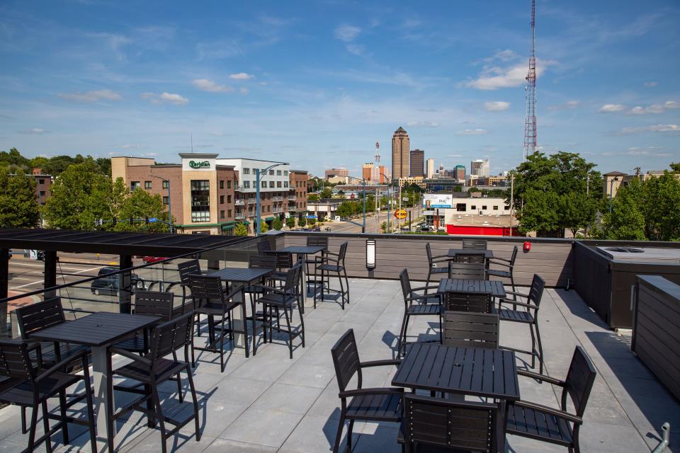 The view from the rooftop at Zora, a multi-level bar, restaurant and nightclub with rooftop seating.