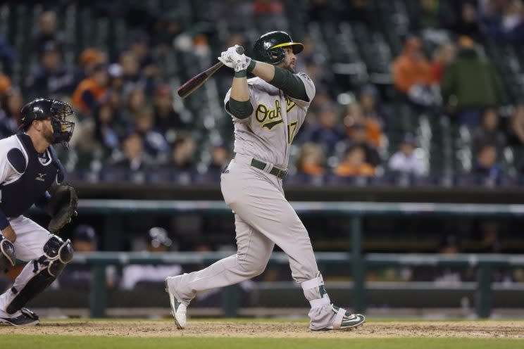 Yonder Alonso is the surprising leader at first base in the AL All-Star voting. (AP Photo)