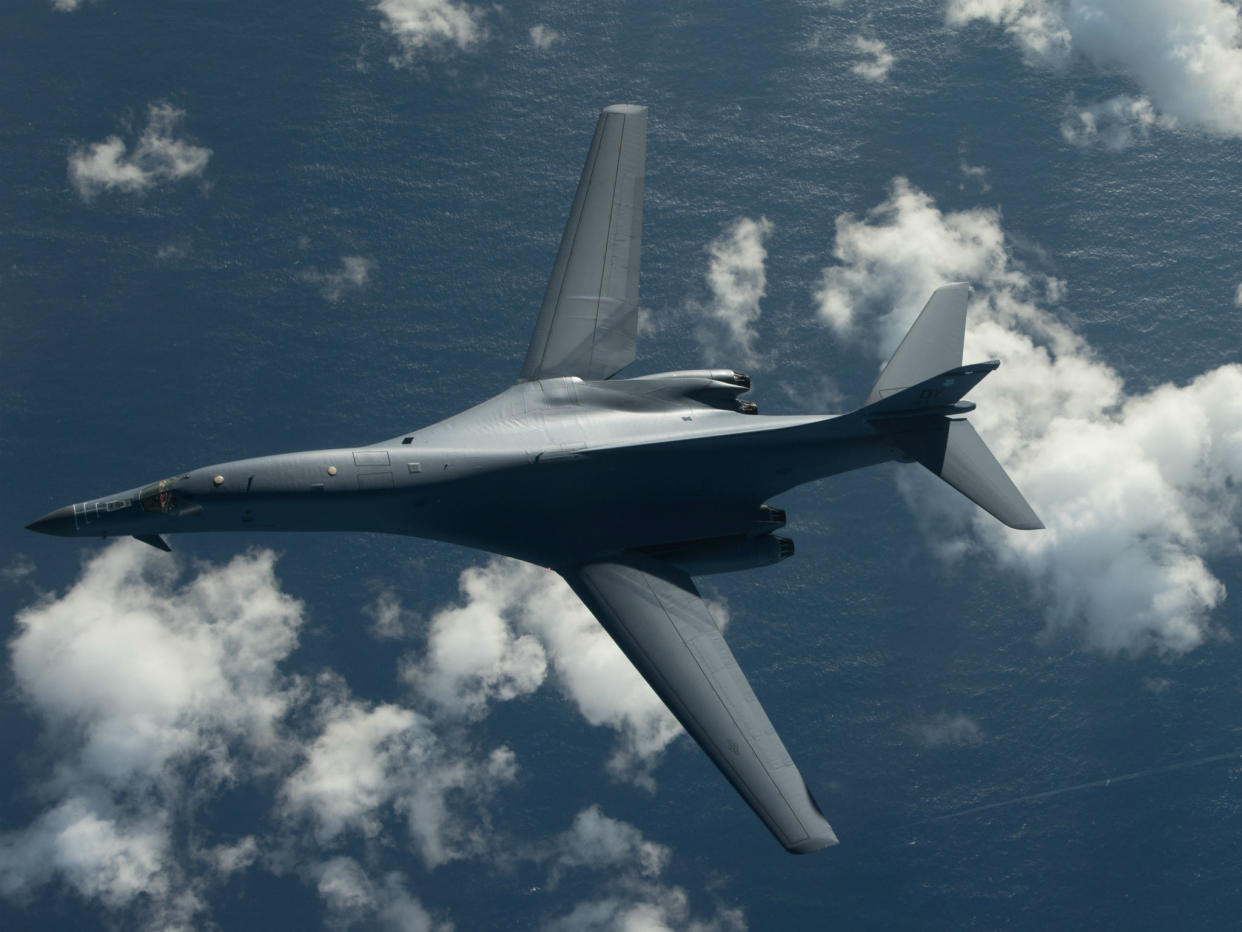 A US Air Force B-1B Lancer bomber, the same type which will fly over the Korean peninsula on Wednesday: U.S. Air Force photo/Airman 1st Class Jacob Skovo/Handout via REUTERS