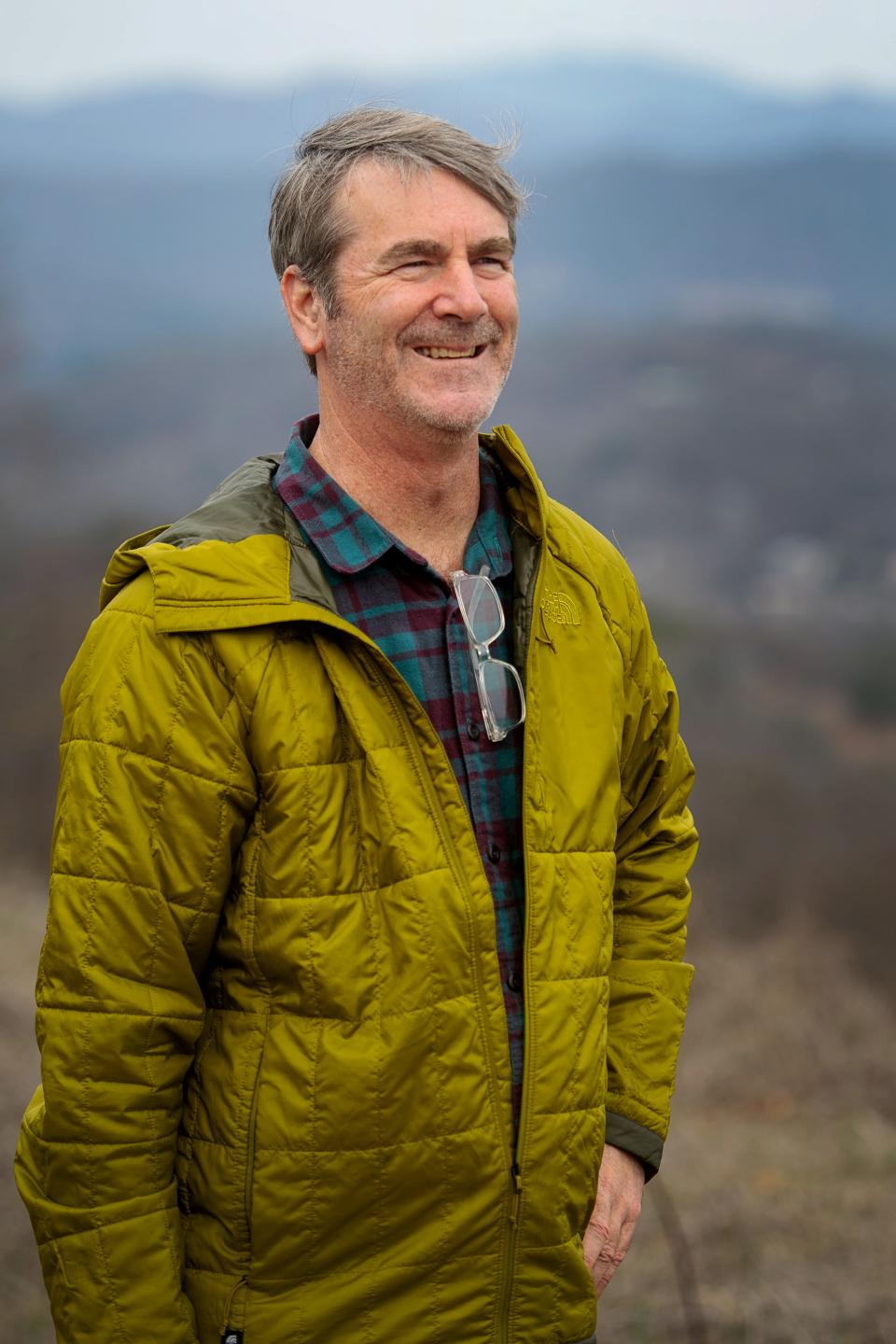 Jay Leutze, senior adviser to the Southern Highland Conservancy Board of Trustees, at Deaverview Mountain, February 16, 2024.