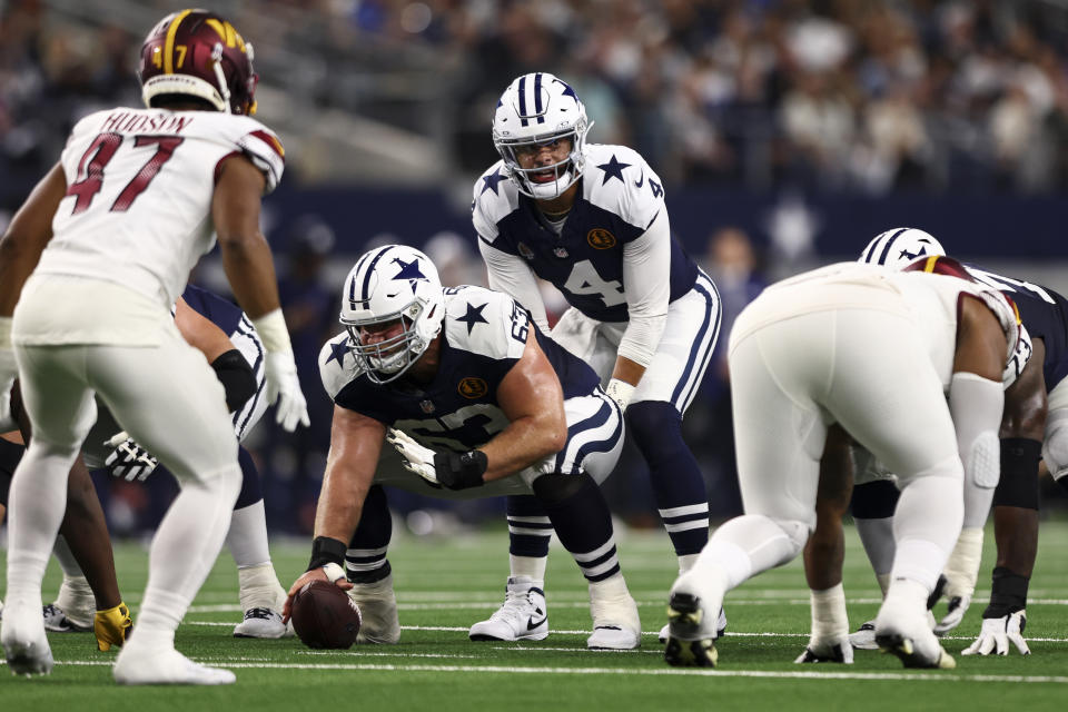 Dak Prescott and the Cowboys are a win away from the NFC East title. (Kevin Sabitus/Getty Images)