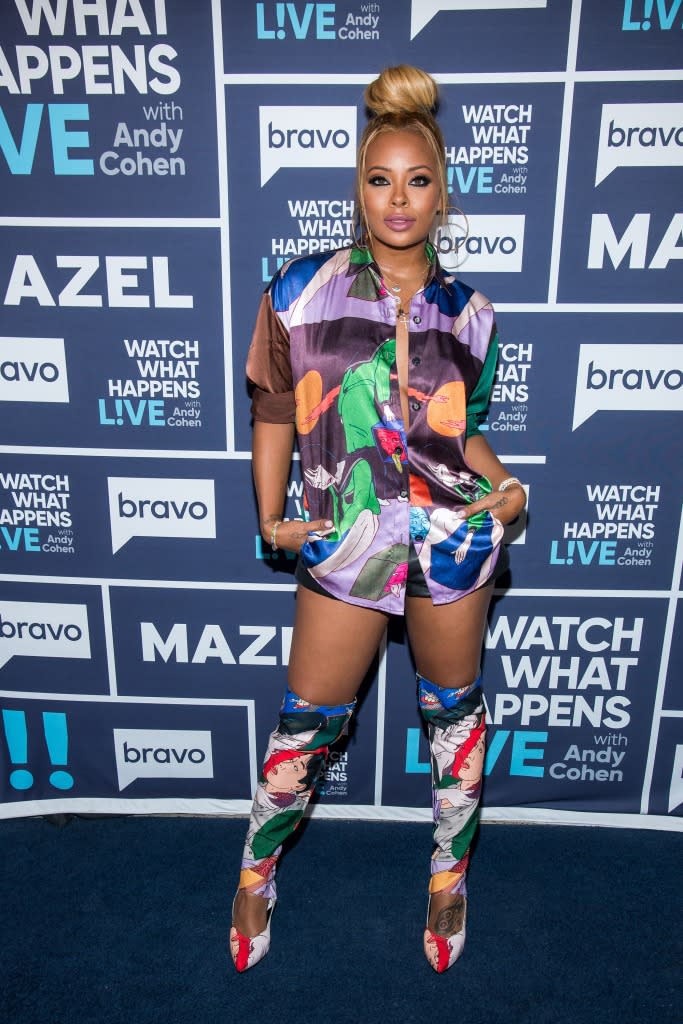 WATCH WHAT HAPPENS LIVE WITH ANDY COHEN — Pictured: Eva Marcille — (Photo by: Charles Sykes/Bravo/NBCU Photo Bank/NBCUniversal via Getty Images)
