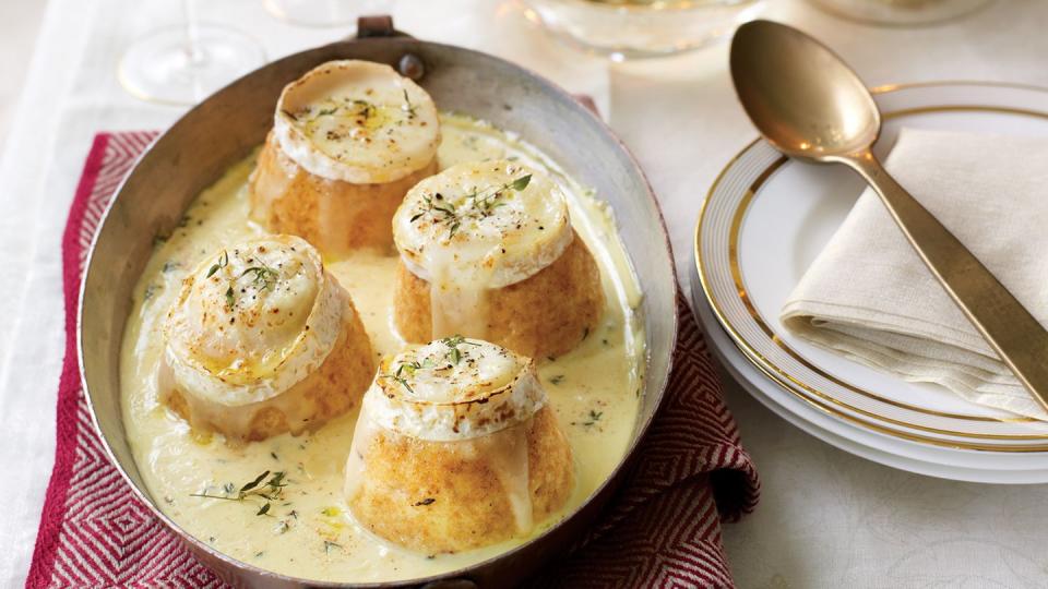 vegetarian christmas recipe twiced baked goat's cheese souffles