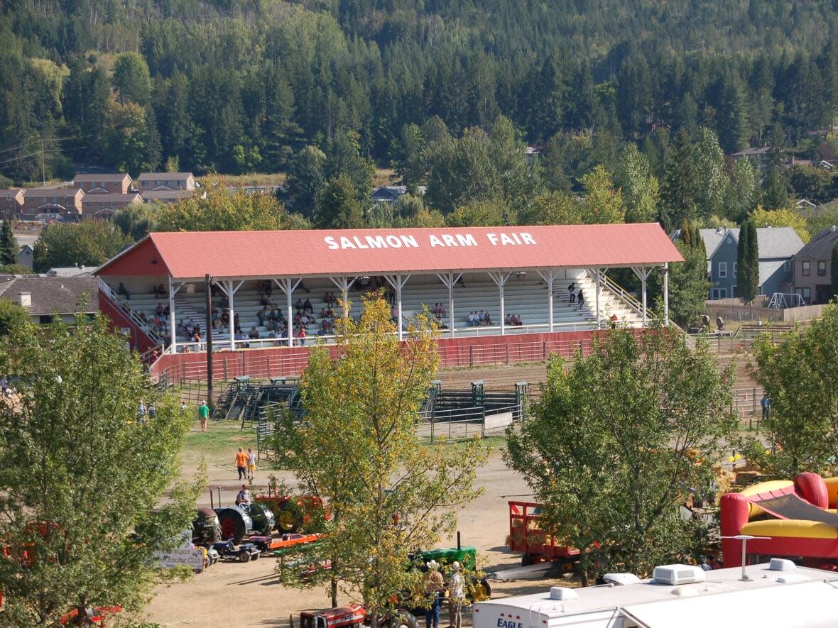 The Salmon Arm Fairgrounds have been a target of vandals for several years, according to the fair's organizer, the non-profit Salmon Arm and Shuswap Lake Agricultural Association. (City of Salmon Arm - image credit)