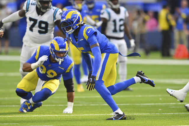 Carolina Panthers quarterback PJ Walker (11) drops back to pass during an  NFL football game against the Tampa Bay Buccaneers, Sunday, Oct. 23, 2022,  in Charlotte, N.C. (AP Photo/Brian Westerholt Stock Photo - Alamy