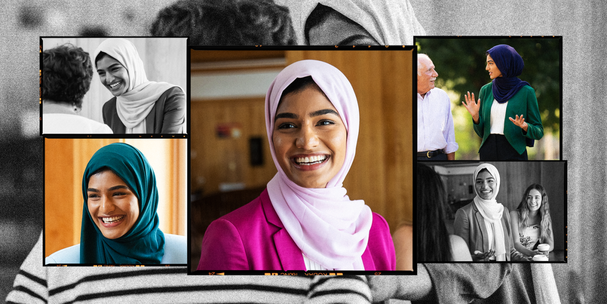 nabeela syed smiling and campaigning in a collage