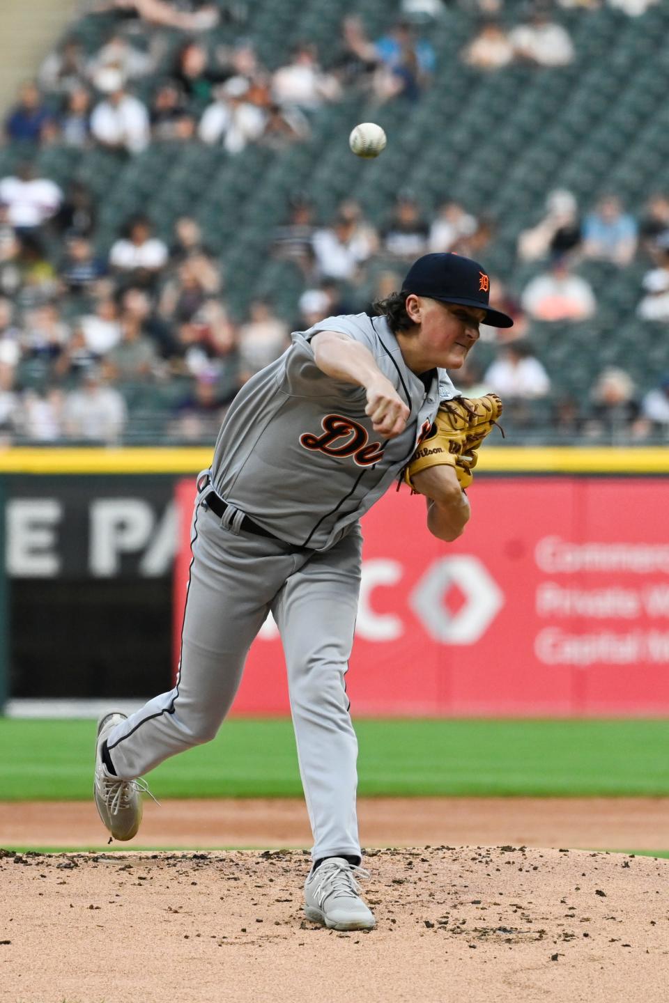 Detroit Tigers starting pitcher Reese Olson (45) delivers against the Chicago White Sox during the first inning at Guaranteed Rate Field. Mandatory Credit: Matt Marton-USA TODAY Sports