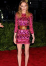 Celebrities in metallic fashion: Kate Bosworth stole the show in Balmain.<br><br>[Rex]