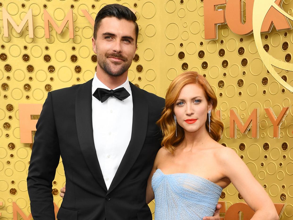 Tyler Stanaland and Brittany Snow attend the 71st Emmy Awards at Microsoft Theater on September 22, 2019 in Los Angeles, California