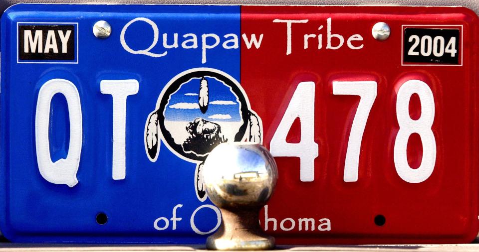 The Quapaw tribal plate is pictured.