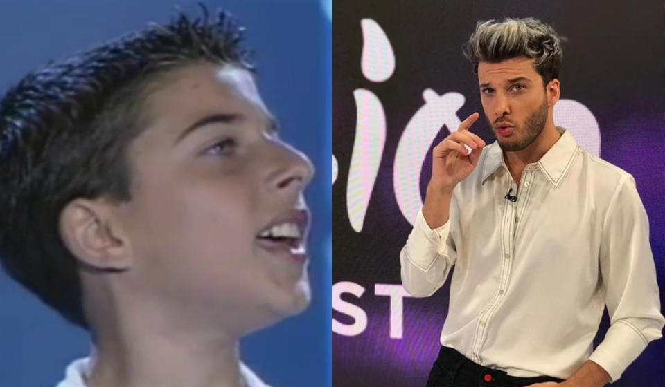 Blas Cantó en los premios Veo Veo Internacional 2003 y actualmente. (Foto: RTVE / Instagram / @blascanto_es)