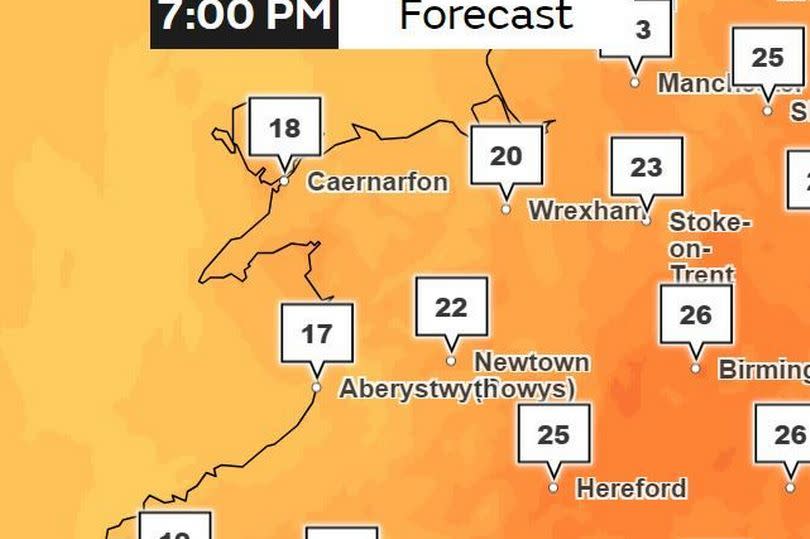 Tuesday 7pm -Credit:Met Office