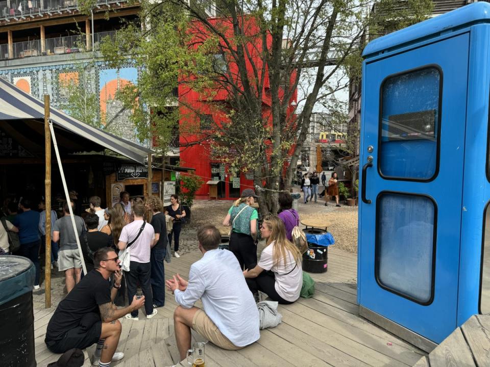 A Teledisko in Holzmarkt: There are seven of these tiny discos across Berlin, which are just a square metre in size (Robyn Wilson)