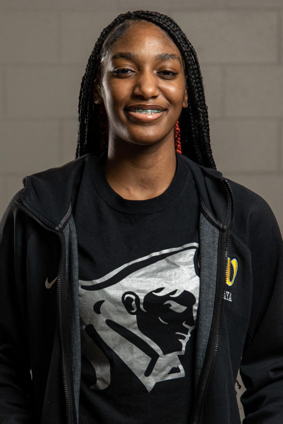 Caya Smith, Putnam City West girl’s track, is pictured at Media Day in Oklahoma City on Wednesday, Feb. 8, 2023.