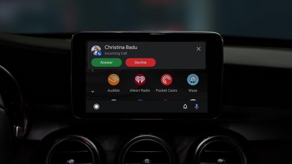 Android Auto call notification