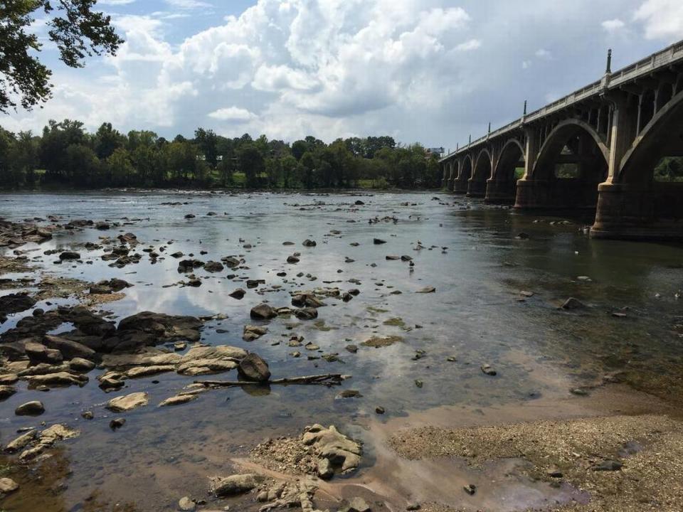 The Congaree River is one of Columbia’s three major rivers. This photo is near the Gervais Street bridge.