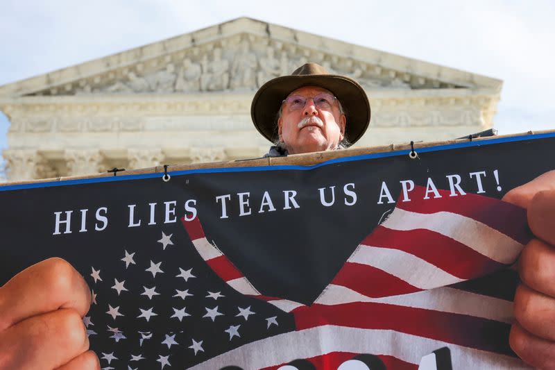 U.S. Supreme Court hears arguments in Trump appeal of Colorado ballot disqualification, in Washington