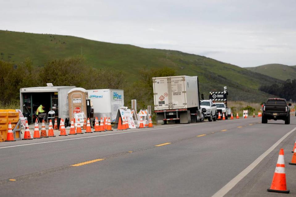 “The pipeline remains exposed after heavy rainfall and flows from Whale Rock Reservoir,” a SoCalGas spokesperson said. Operations are at a parking area near Villa Creek and along a stretch of Estero Bluffs State Park, both north of Cayucos.