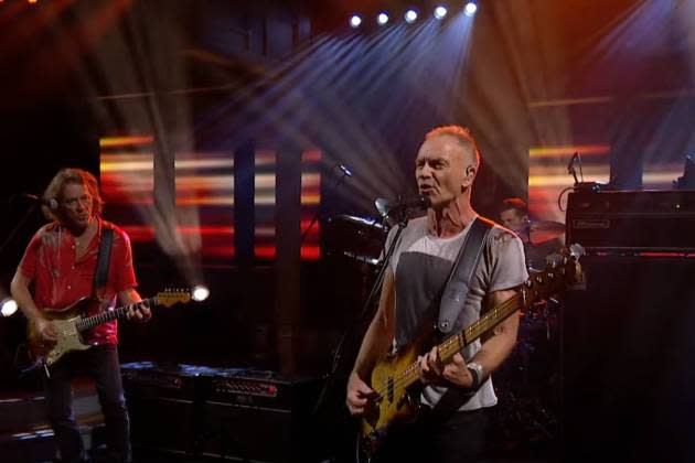 Sting on 'The Late Show.' - Credit: YouTube/The Late Show