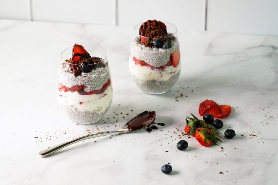 chia pudding with berries