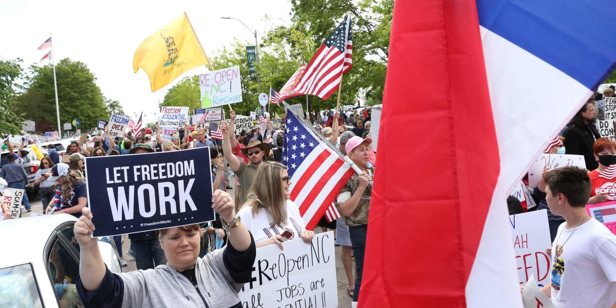 coronavirus protest north carolina