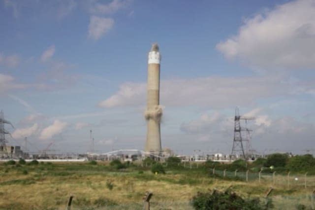 Concrete chimney in Kent dramatically demolished