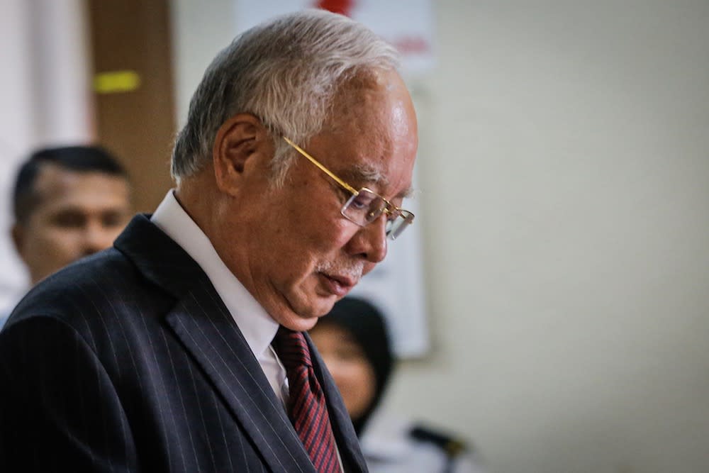 Former prime minister Datuk Seri Najib Razak is seen at the Kuala Lumpur High Court December 10, 2019. — Picture by Hari Anggara