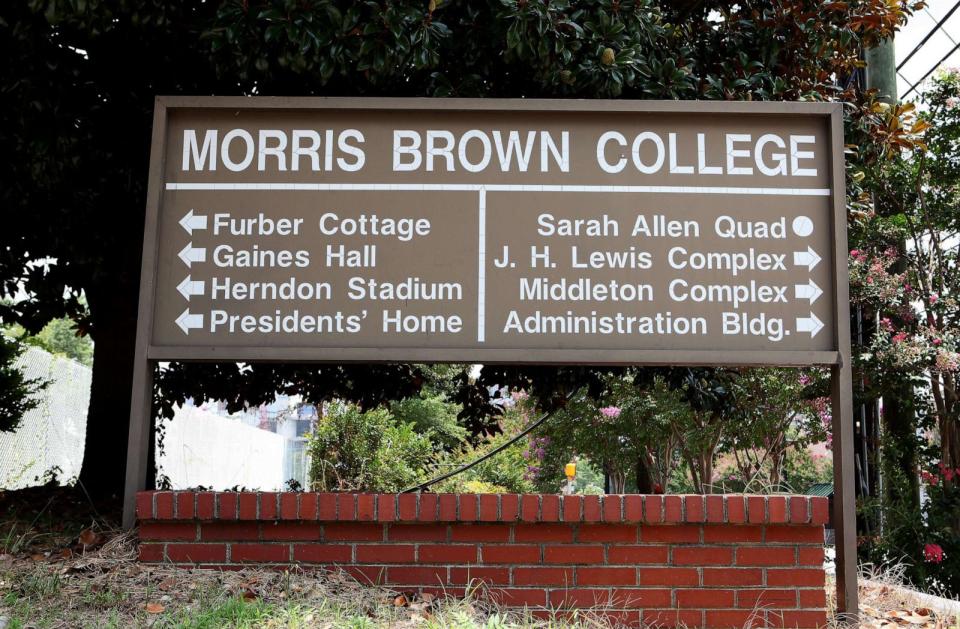 PHOTO: A sign on the Morris Brown College campus is seen on July 18, 2015 in Atlanta. (Raymond Boyd/Getty Images)