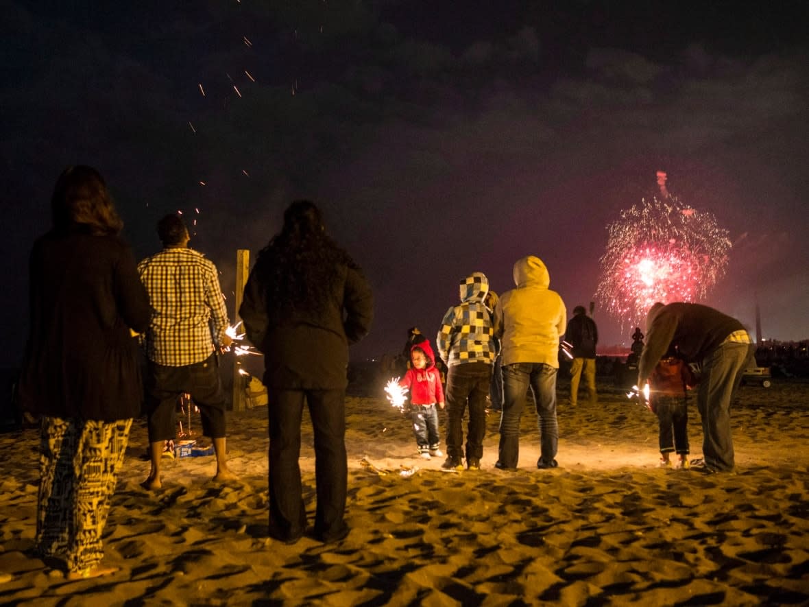 The Victoria Day fireworks display returns to Ashbridges Bay at 10 p.m. on Monday.  (Chris Young/The Canadian Press - image credit)