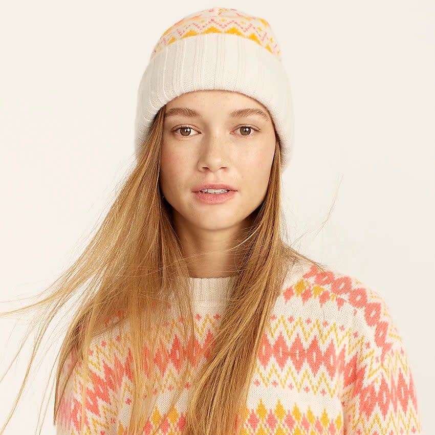 <p>If you like a beanie with a classic pattern, this <span>J.Crew Cashmere Fair Isle Beanie</span> ($90) is for you. It's going to be a wintertime staple.</p>