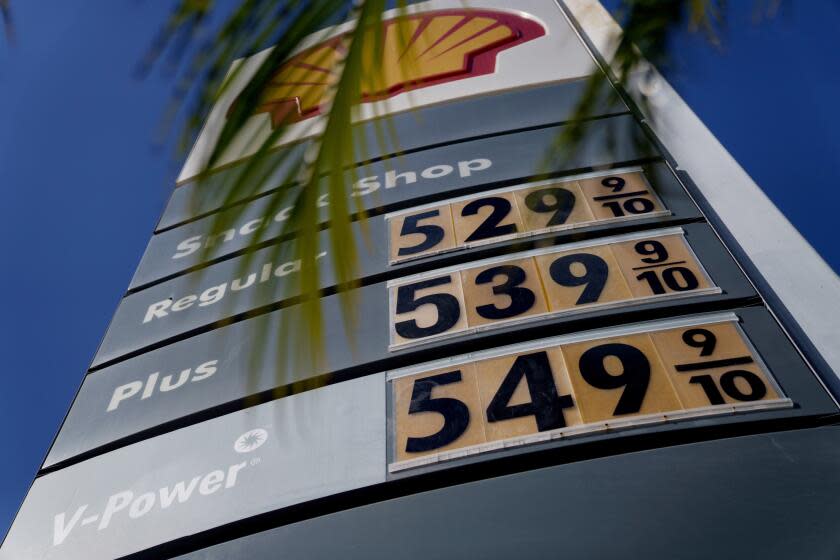 Prices at a Shell gas station in Los Angeles, California, US, on Tuesday, April 2, 2024. US crude futures hit $85 a barrel in New York for the first time since October, as OPEC+ supply cuts underpin a steadily strengthening market. Photographer: Eric Thayer/Bloomberg via Getty Images