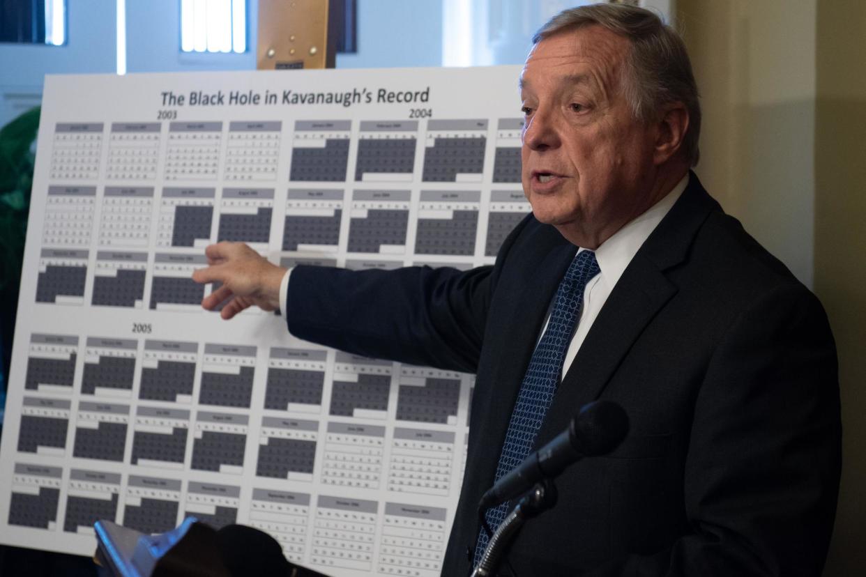 Democratic Senator Dick Durbin has called for the delay of the 20 September vote on Supreme Court nominee Brett Kavanaugh: SAUL LOEB/AFP/Getty Images