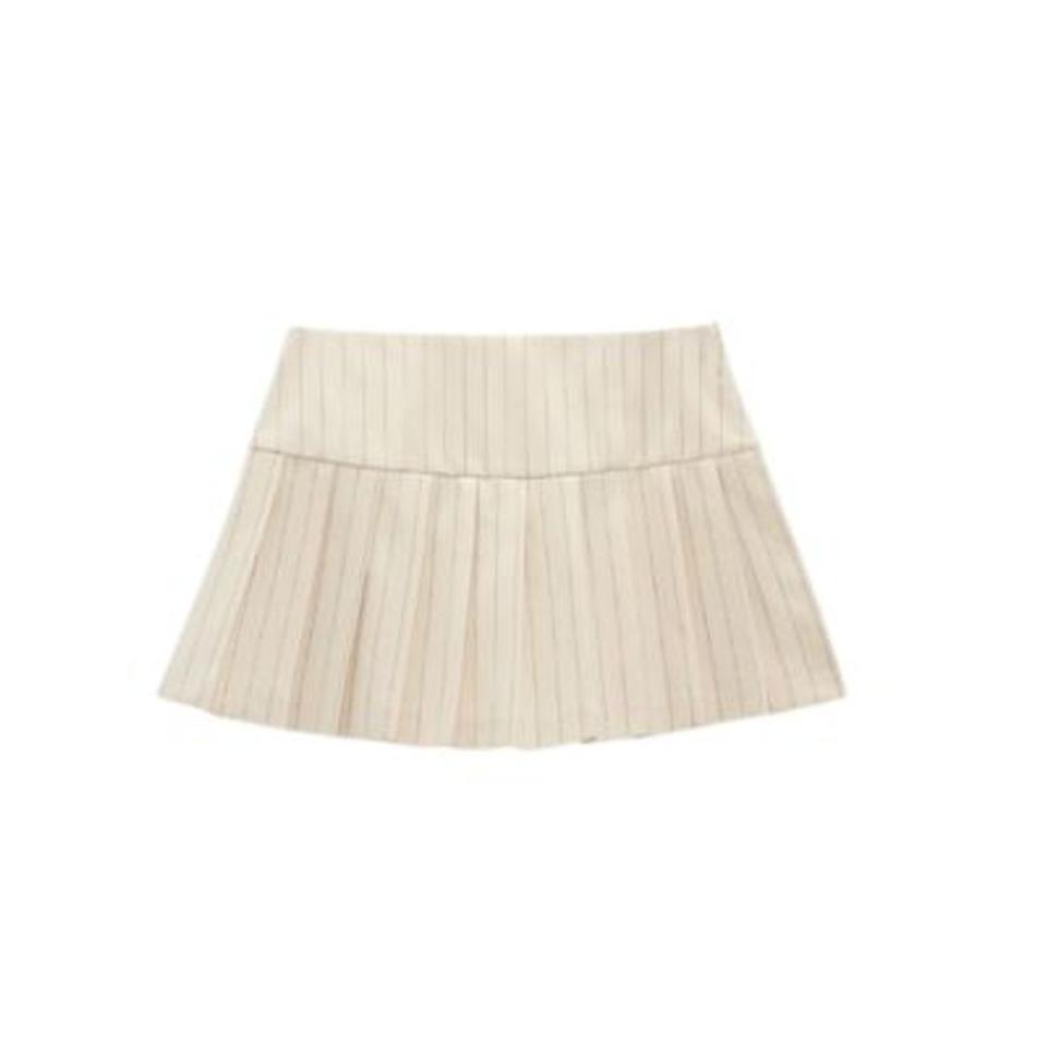 Cream box pleat skort 