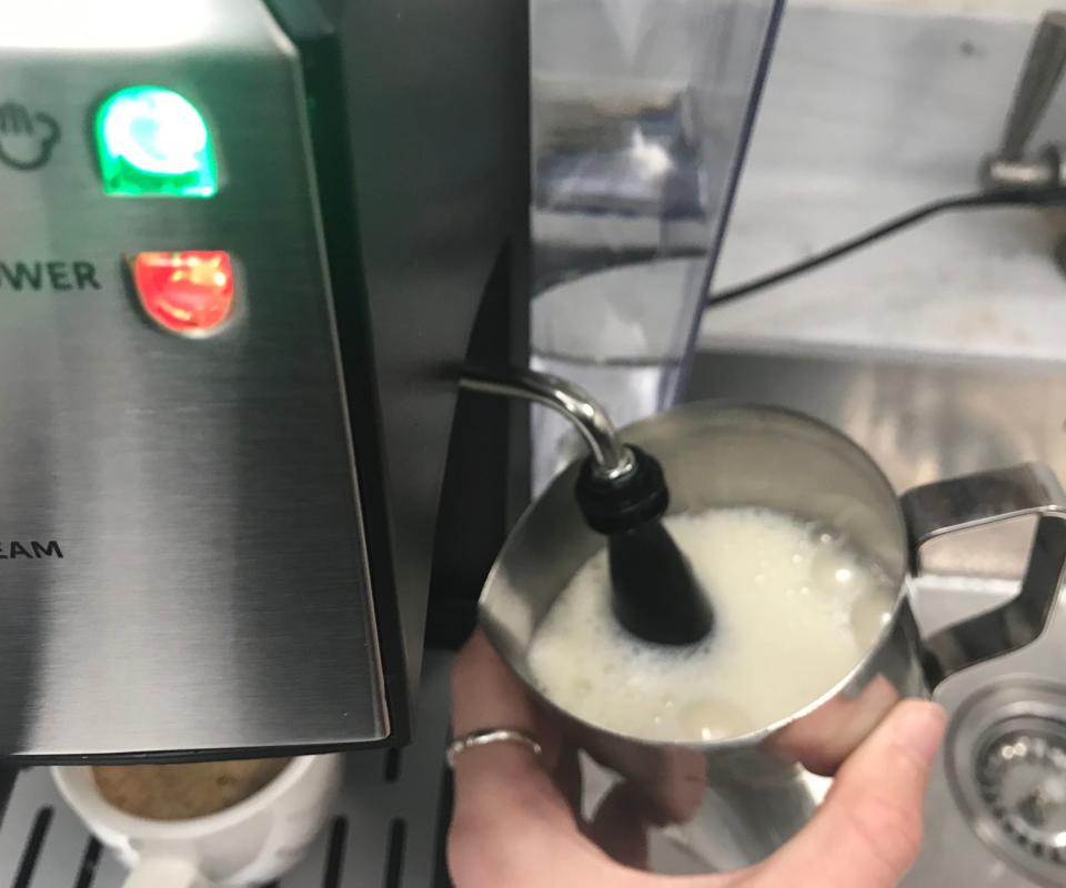 Espresso Works All-In-One Coffee Machine  milk frothing