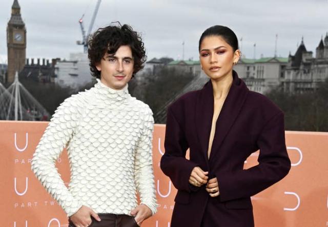 Zendaya and Timothée Chalamet Twin in Leather Jumpsuits in South Korea