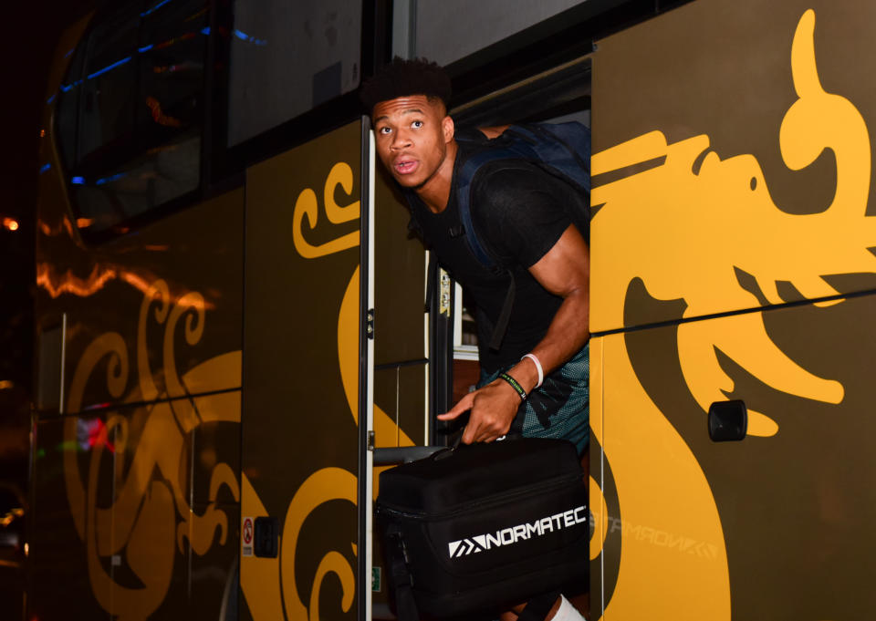 Reigning MVP Giannis Antetokounmpo arrives in China for the FIBA World Cup. (Getty Images)