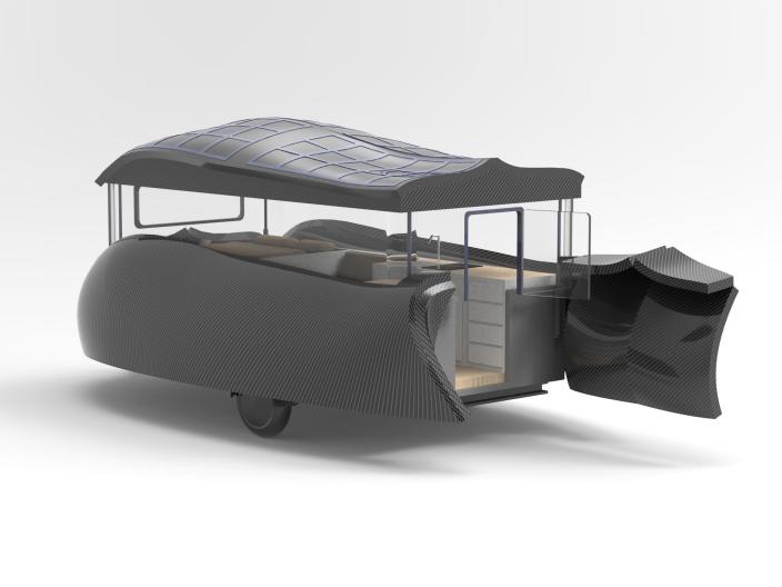 A rendering of Grounded&#39;s upcoming towable RV.