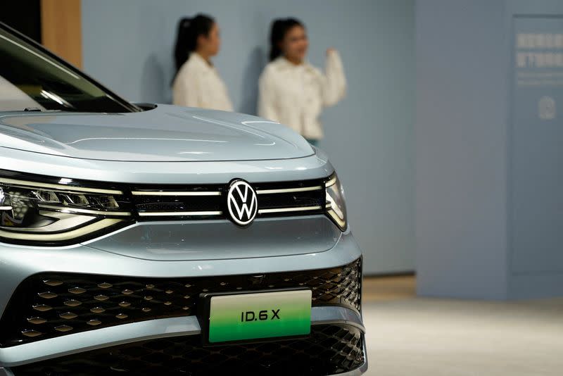 FILE PHOTO: A Volkswagen ID.6 X is displayed at the Auto Shanghai show, in Shanghai