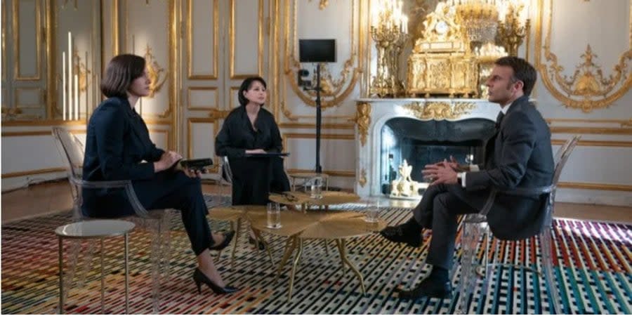 Interview of French President Emmanuel Macron with Ukrainian journalists, March 16, 2024