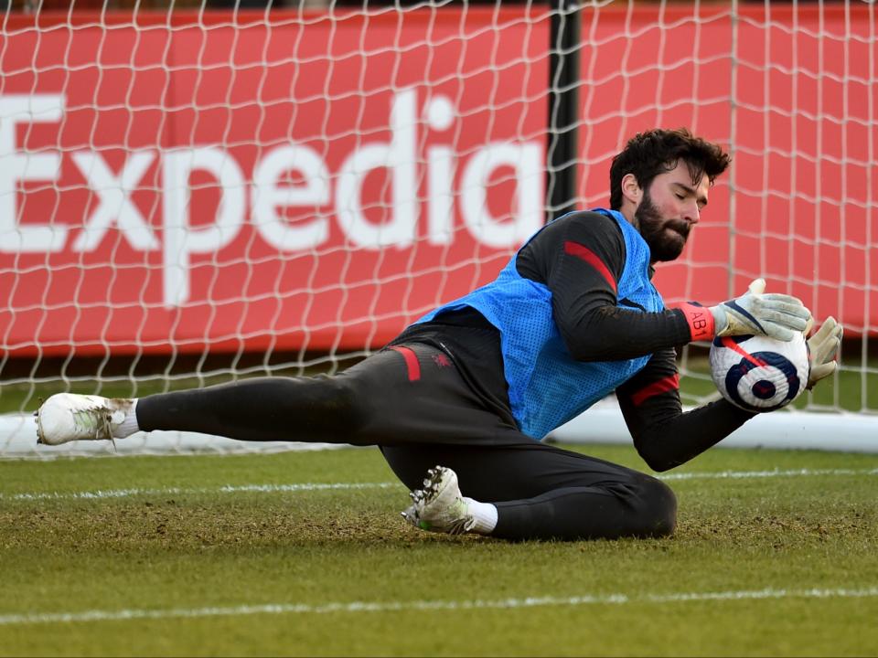 Liverpool goalkeeper Alisson (Liverpool FC via Getty Images)