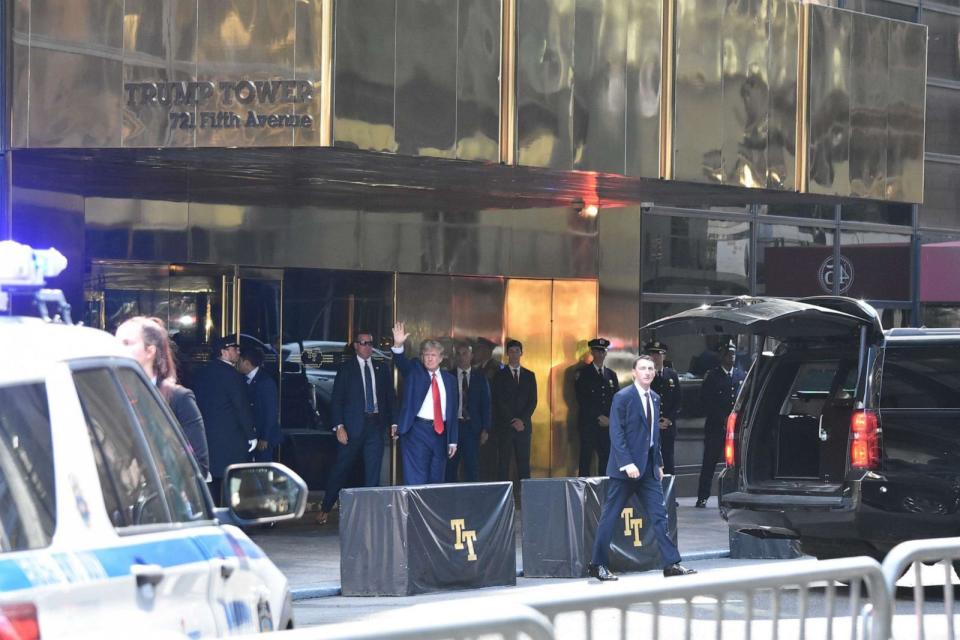 PHOTO: Former President Donald Trump departs Trump Tower in New York, on Sept. 6, 2023. (Kyle Mazza/NurPhoto via Shutterstock, FILE)