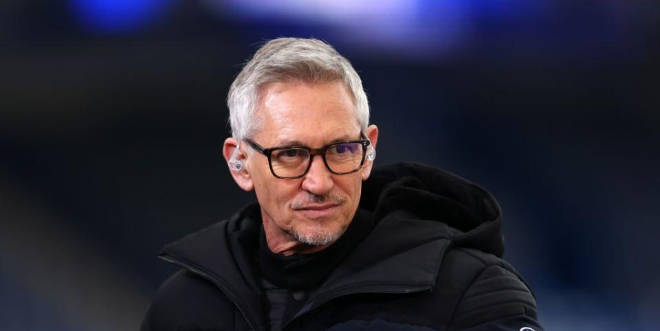 leicester, england march 21 bbc match of the day host gary lineker looks on during the emirates fa cup quarter final match between leicester city and manchester united at the king power stadium on march 21, 2021 in leicester, england sporting stadiums around the uk remain under strict restrictions due to the coronavirus pandemic as government social distancing laws prohibit fans inside venues resulting in games being played behind closed doors photo by marc atkinsgetty images