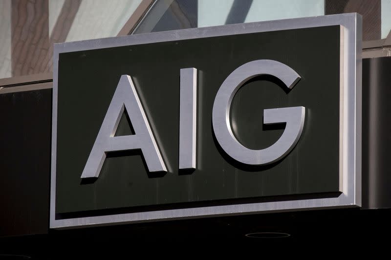 FILE PHOTO: FILE PHOTO: The AIG logo is seen at its building in New York's financial district