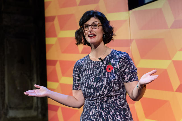 Layla Moran addresses supporters during Rally for the Future at Battersea Arts Centre on 09 November, 2019 in London, England. The Liberal Democrats set out vision to stop Brexit and announce plans to introduce free childcare from 9 months old as the party campaigns for the General Election 2019. (Photo by WIktor Szymanowicz/NurPhoto via Getty Images)