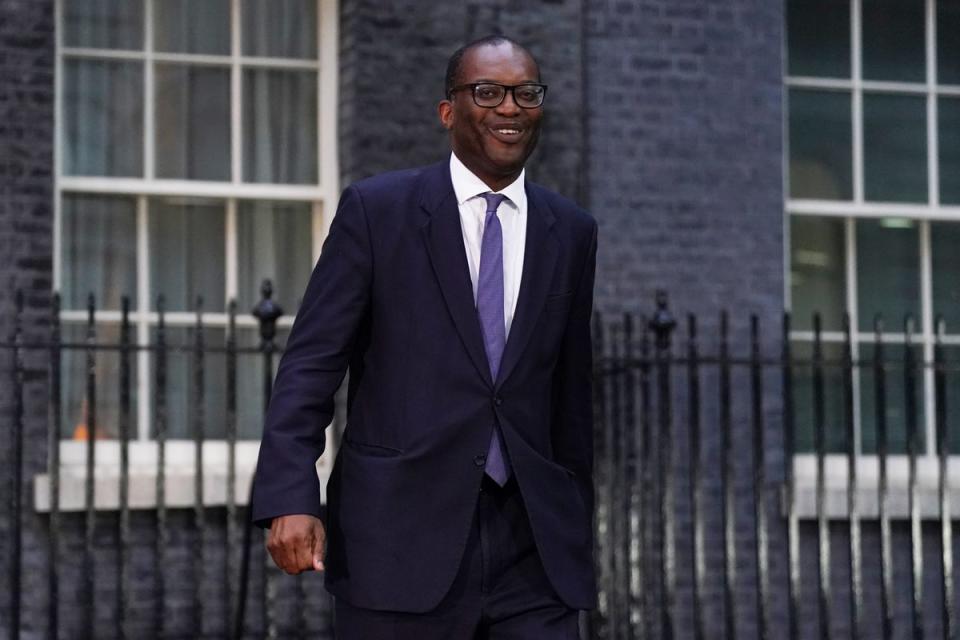 Newly installed Chancellor of the Exchequer Kwasi Kwarteng at Downing Street, London (Kirsty O’Connor/PA) (PA Wire)