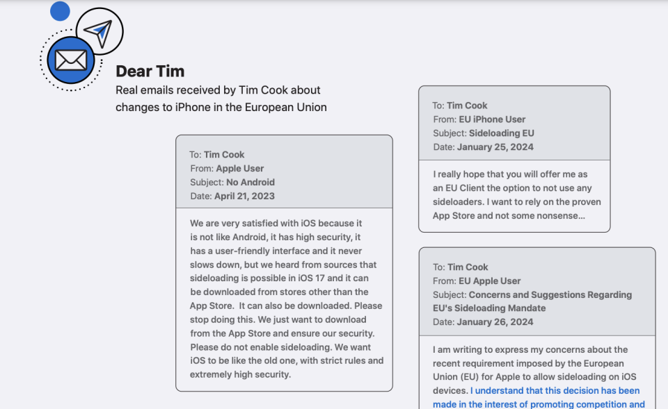 « Dear Tim », un extrait de l’étrange communication d’Apple autour du DMA